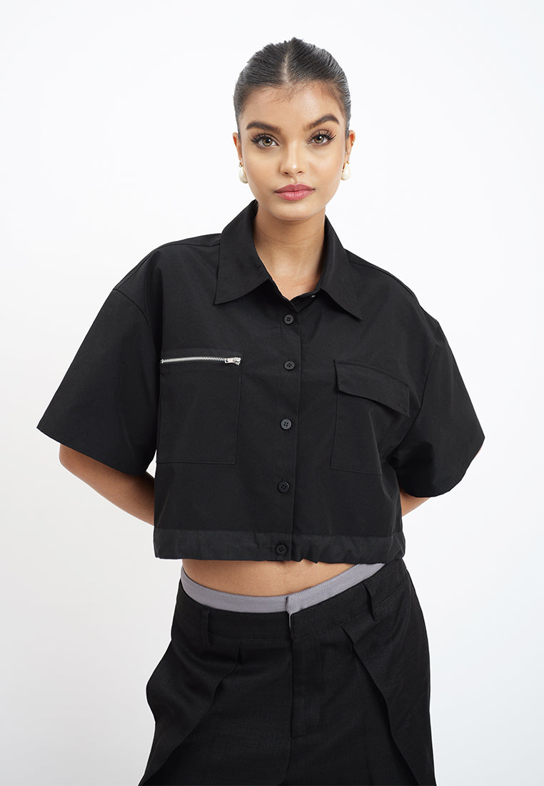 Raf Heron Short Sleeve Top (Black)