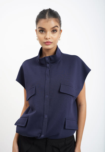 Raf Holt Extended Sleeve Top (Navy)