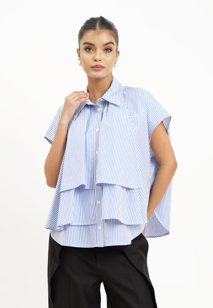 Raf Hosh Sleeveless Top (Blue/White)