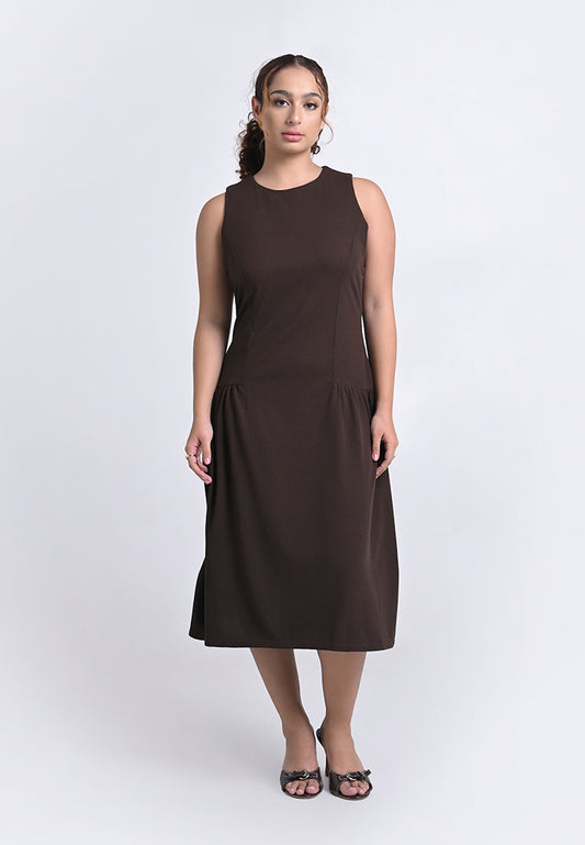 Archetype Travel Hyden Sleeveless Dress (Choco Brown)