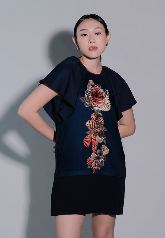 Holiday 2025 Iann Short Sleeve Dress  (Navy)
