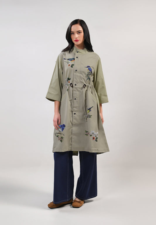Raf Ibbley Quarter Sleeve Dress (Sage)