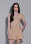 Holiday 2025 Icel Short Sleeve Top (Khaki)