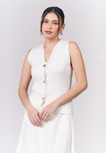 Idaria Sleeveless Top (Off-white)