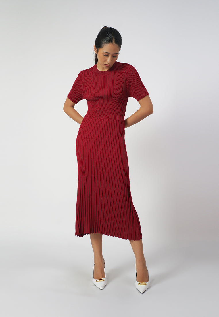 Raf Ida Short Sleeve Dress  (Red)