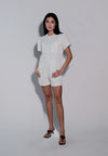 Holiday 2025 Idhika Short Sleeve Playsuit  (White)
