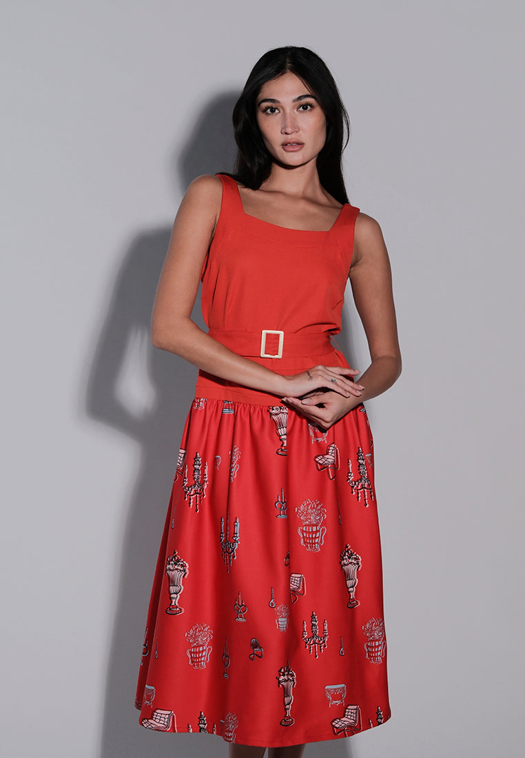 Holiday 2025 Ikeya Sleeveless Dress  (Red)