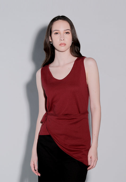 Holiday 2025 Iliah Sleeveless Top (Burgundy)