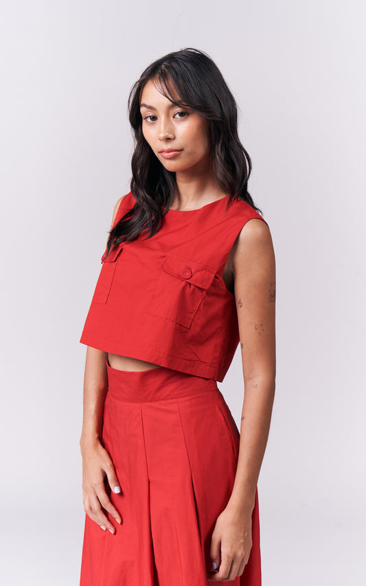 Ilise Sleeveless Top (Red)