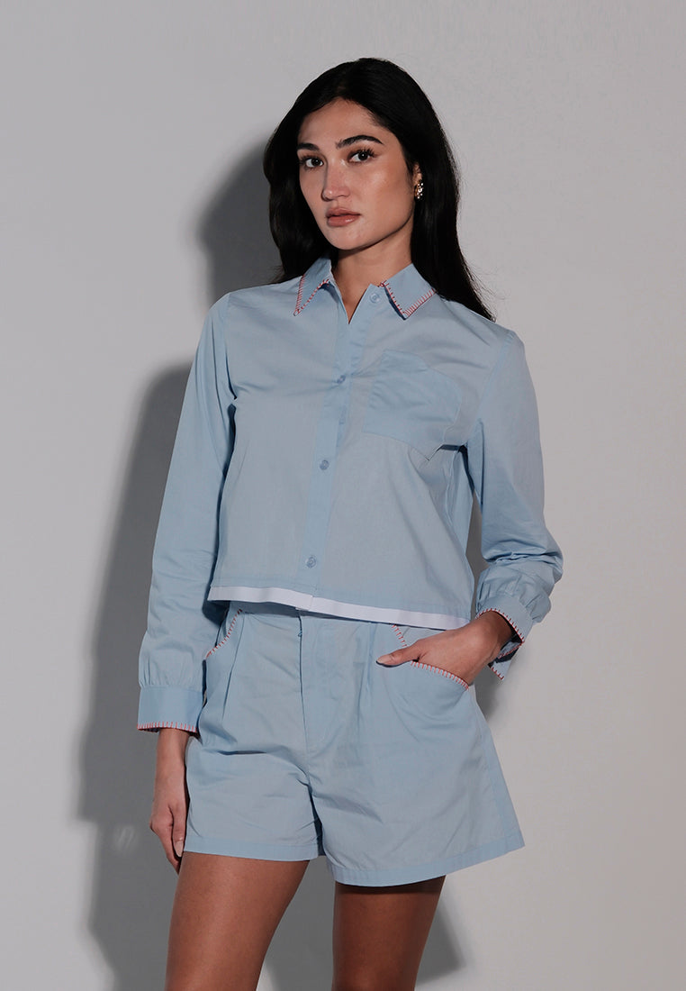 Holiday 2025 Inaki Long Sleeve Top (Light Blue)