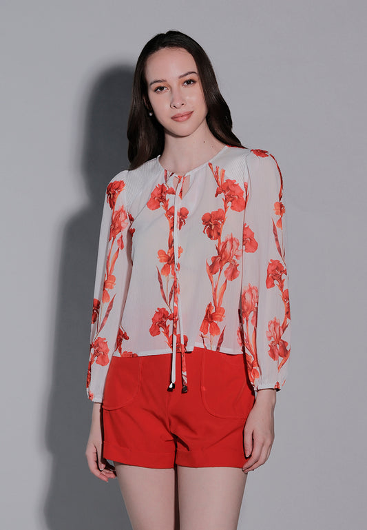 Holiday 2025 Indee Long Sleeve Top (Printed Red)