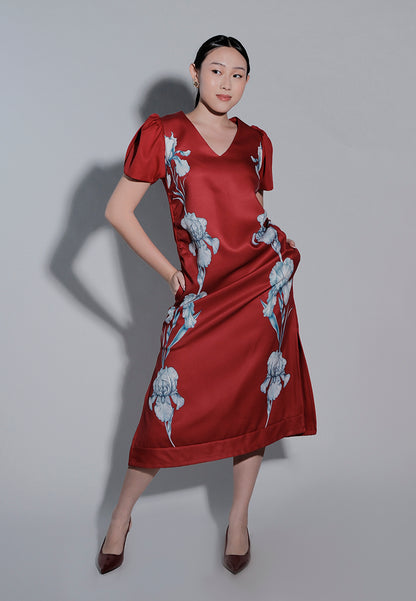 Holiday 2025 Indee Short Sleeve Dress  (Red)