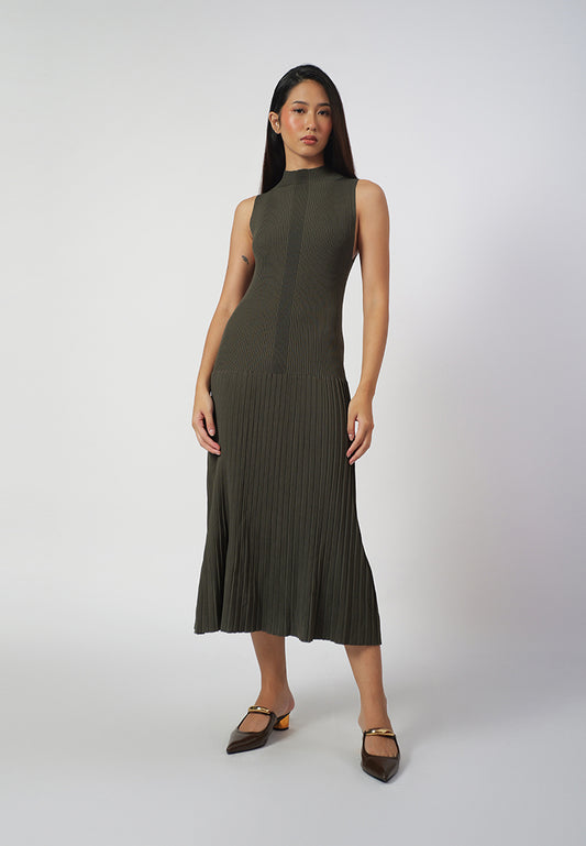 Raf Inez Sleeveless Dress  (Dark Sage)