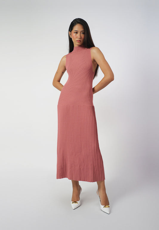 Raf Inez Sleeveless Dress  (Dark Rose)