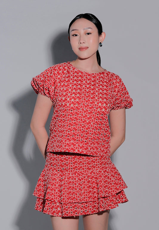 Holiday 2025 Infinity Short Sleeve Top (Red)