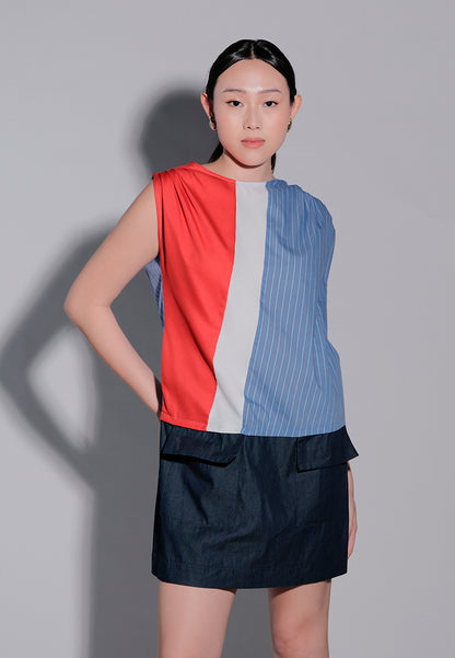 Holiday 2025 Inka Extended Sleeve Dress (Striped Blue)