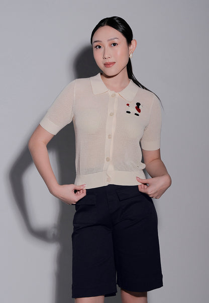 Holiday 2025 Iona Short Sleeve Top (Cream)