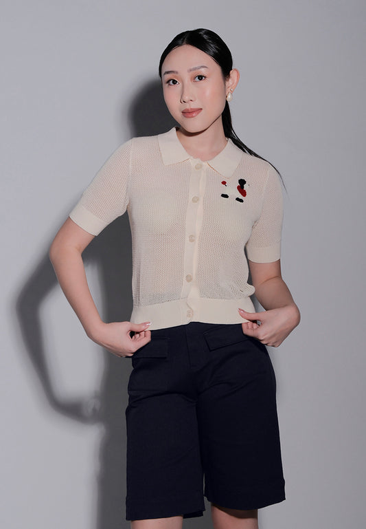 Holiday 2025 Iona Short Sleeve Top (Cream)