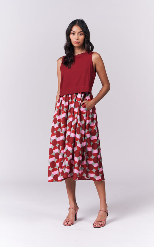 Isabel Sleeveless Dress (Red)