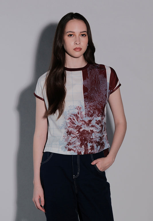 Holiday 2025 Islander Short Sleeve Top (Printed Maroon)