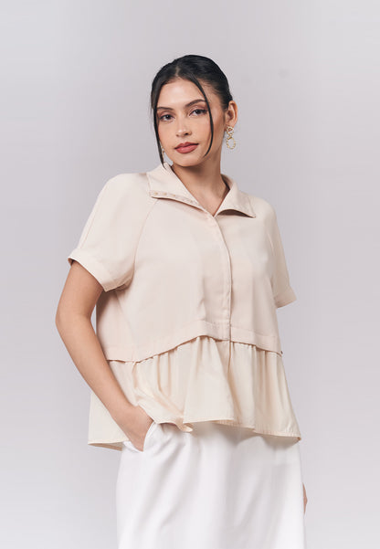 Iyla Short Sleeve Top (Cream)