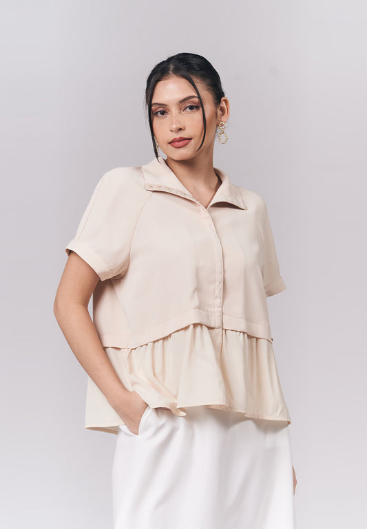 Iyla Short Sleeve Top (Cream)