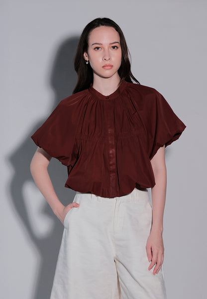 Holiday 2025 Jab Short Sleeve Top (Dark Brown)