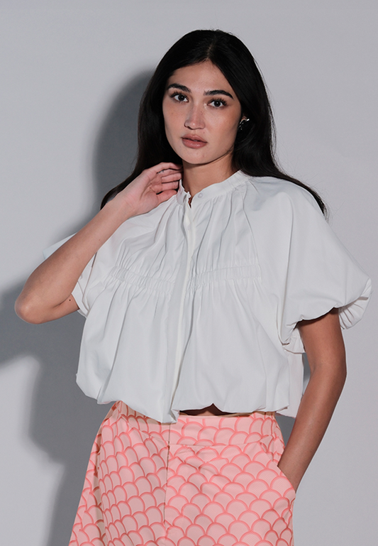 Holiday 2025 Jab Short Sleeve Top (Off White)