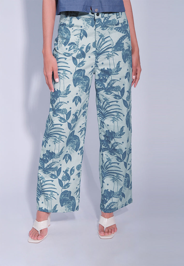 DNM Studios x Raxenne Jade Vine Pants (Printed Blue)