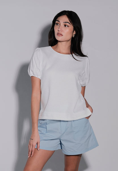 Holiday 2025 Jara Short Sleeve# Top (White)