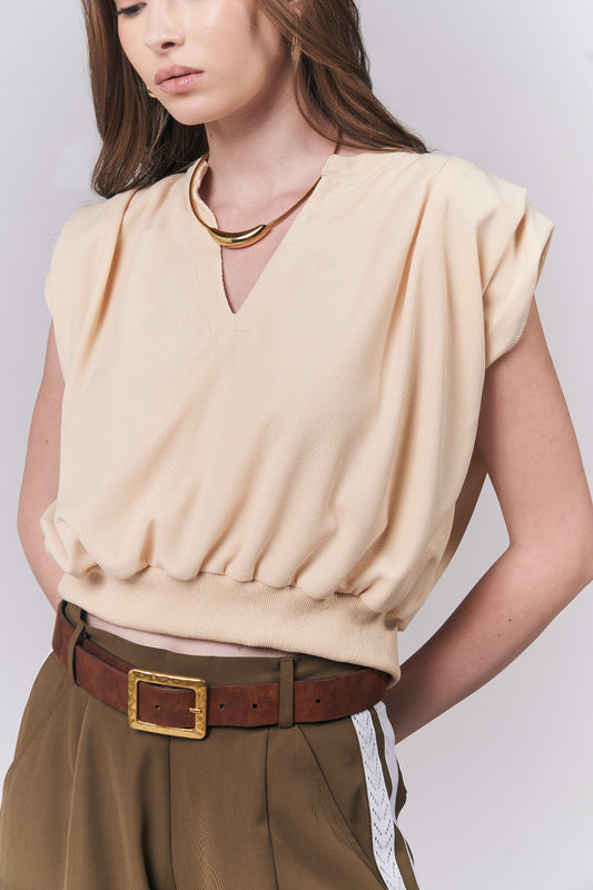 Jaydenn Sleeveless Top (Cream)