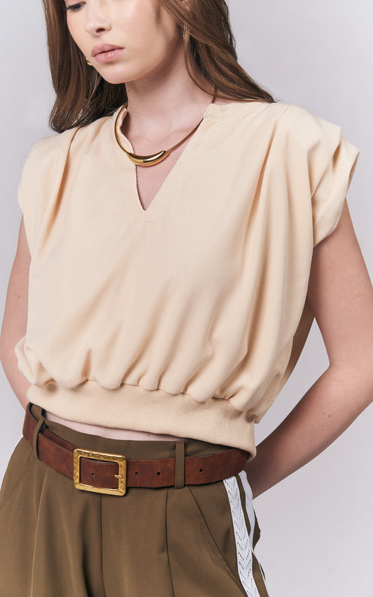 Jaydenn Sleeveless Top (Cream)