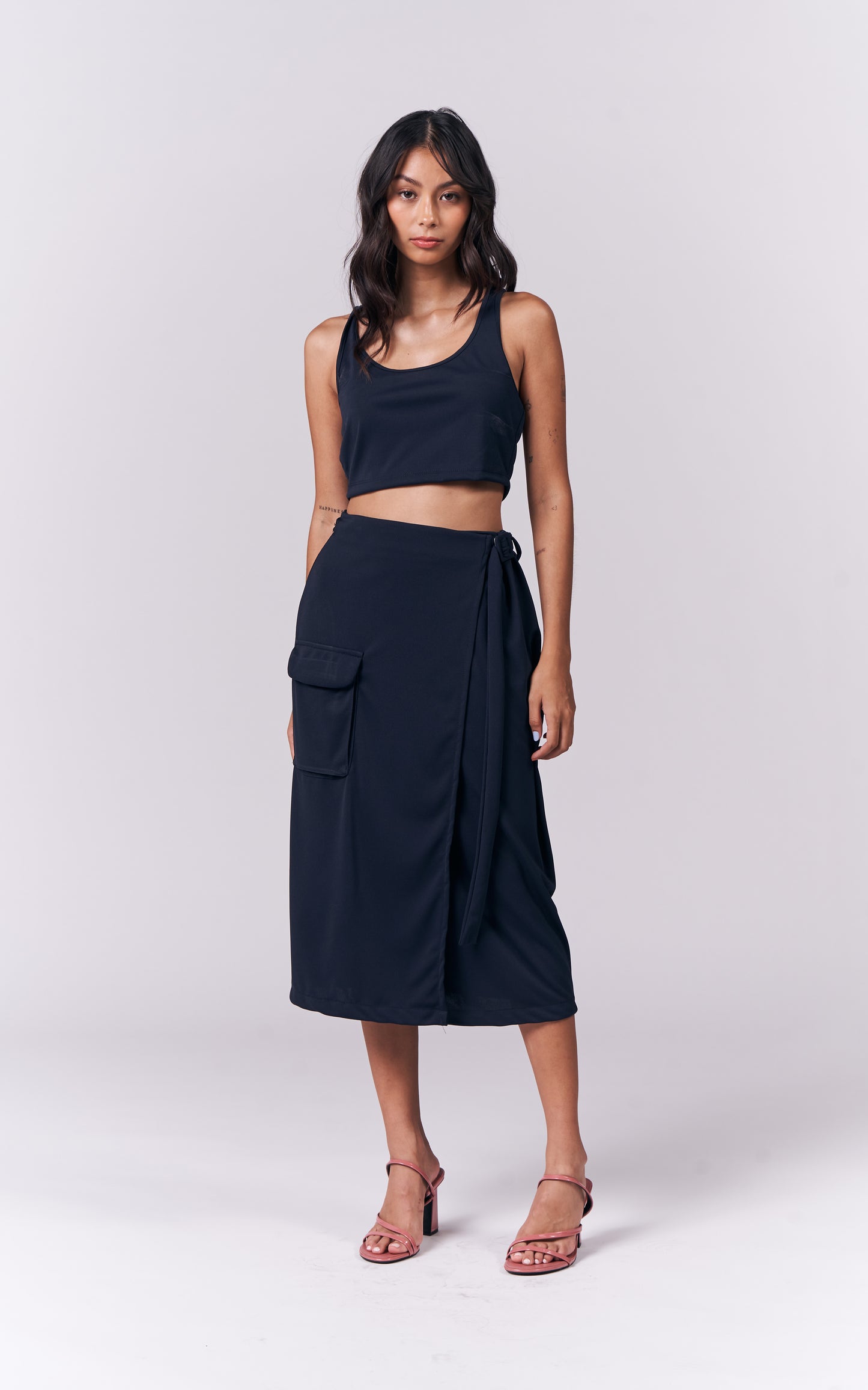 Jazmine Sleeveless And Skirt (Navy)