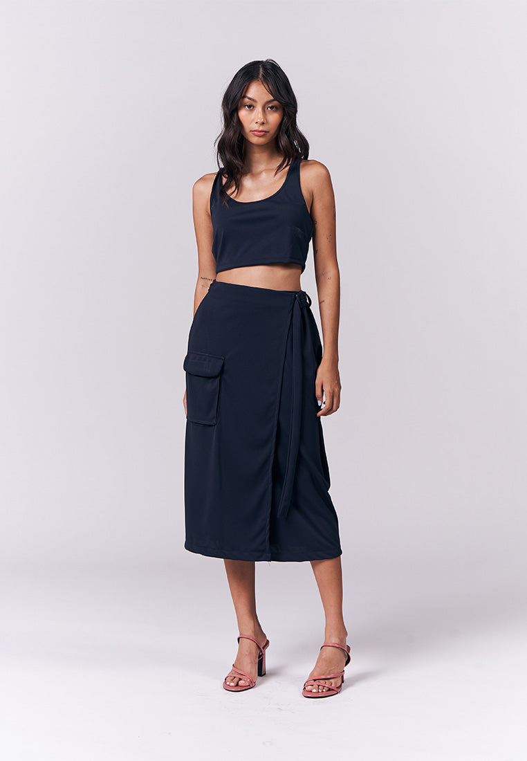 Jazmine Sleeveless And Skirt (Navy)