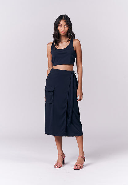 Jazmine Sleeveless And Skirt (Navy)