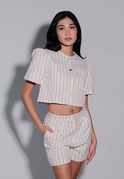 Holiday 2025 Jentrie Short Sleeve Top (Red/White)