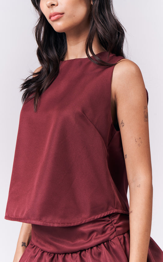 Jianna Sleeveless Top (Burgundy)