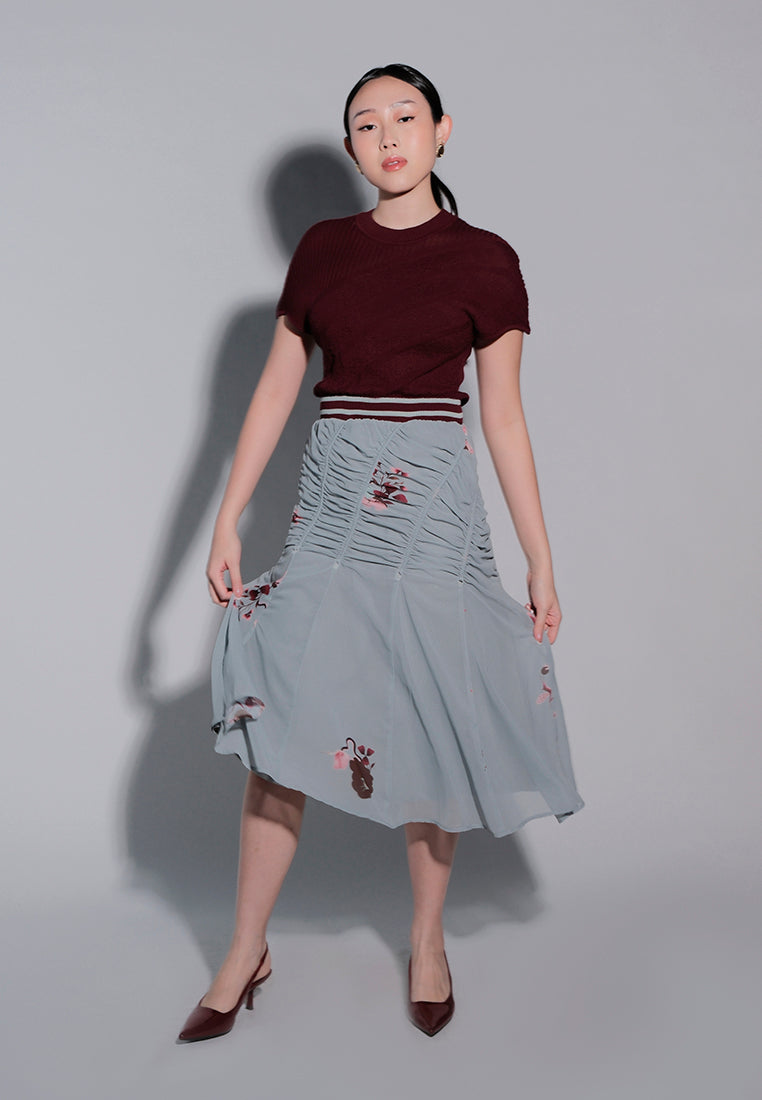 Holiday 2025 Jitters Short Sleeve Dress (Maroon/Mint)