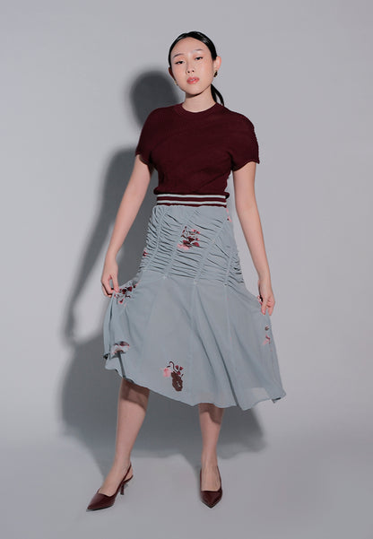Holiday 2025 Jitters Short Sleeve Dress (Maroon/Mint)