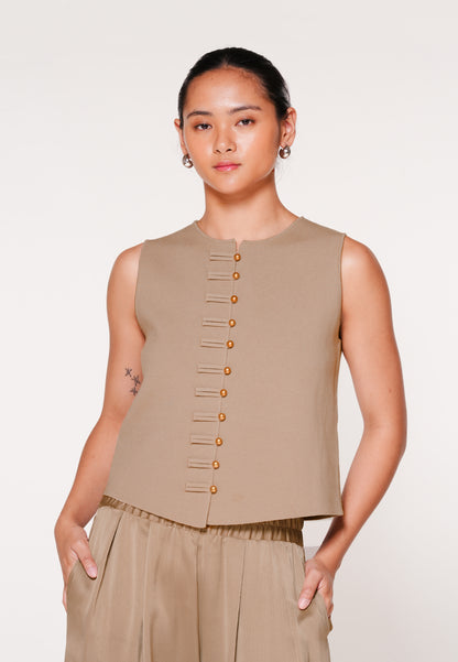 Raf Joust Sleeveless Top (Taupe)