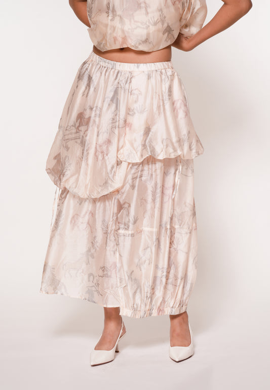 Raf Jubilant Skirt (Printed Beige)