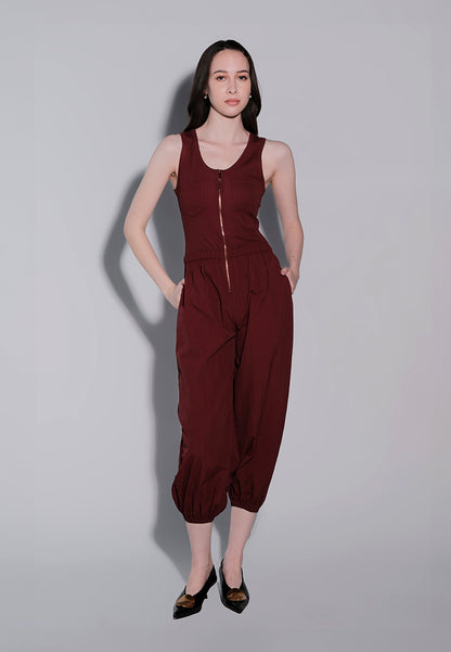 Holiday 2025 Jugger Sleeveless Pantsuit  (Burgundy)