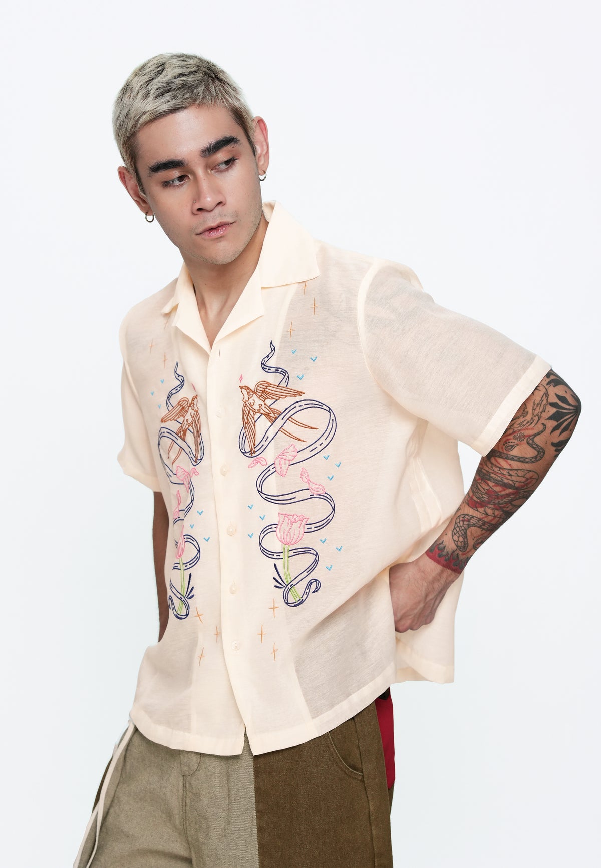 Plains & Prints x Randolf Joji Short Sleeve Top (Cream)
