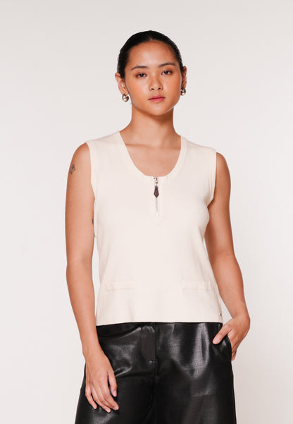 Raf Kanza Sleeveless Top (Cream)