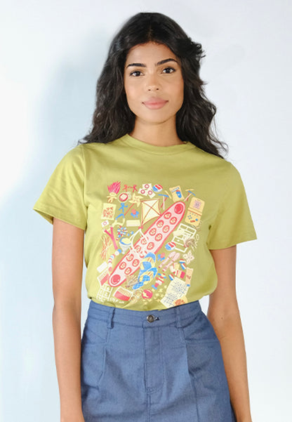 Culturatees Kultura Short Sleeve Shirt Top (Lime)