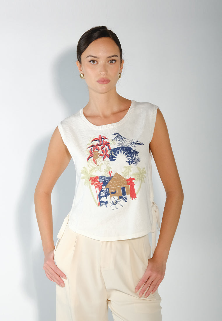 Sari- Sari Laoag Sleeveless Top (Off-white)