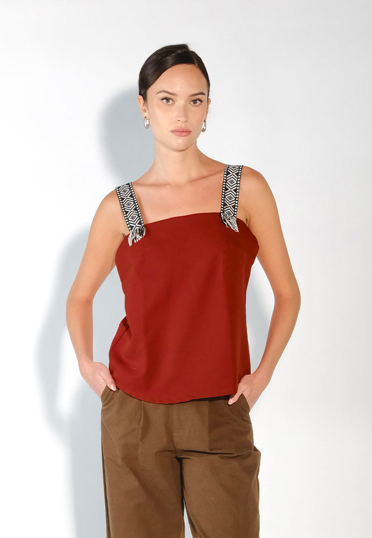 Sari- Sari Luway Sleeveless Top (Rust)