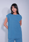 DNM Studios x Raxenne Magnifica Short Sleeve Shirt Top (Blue)