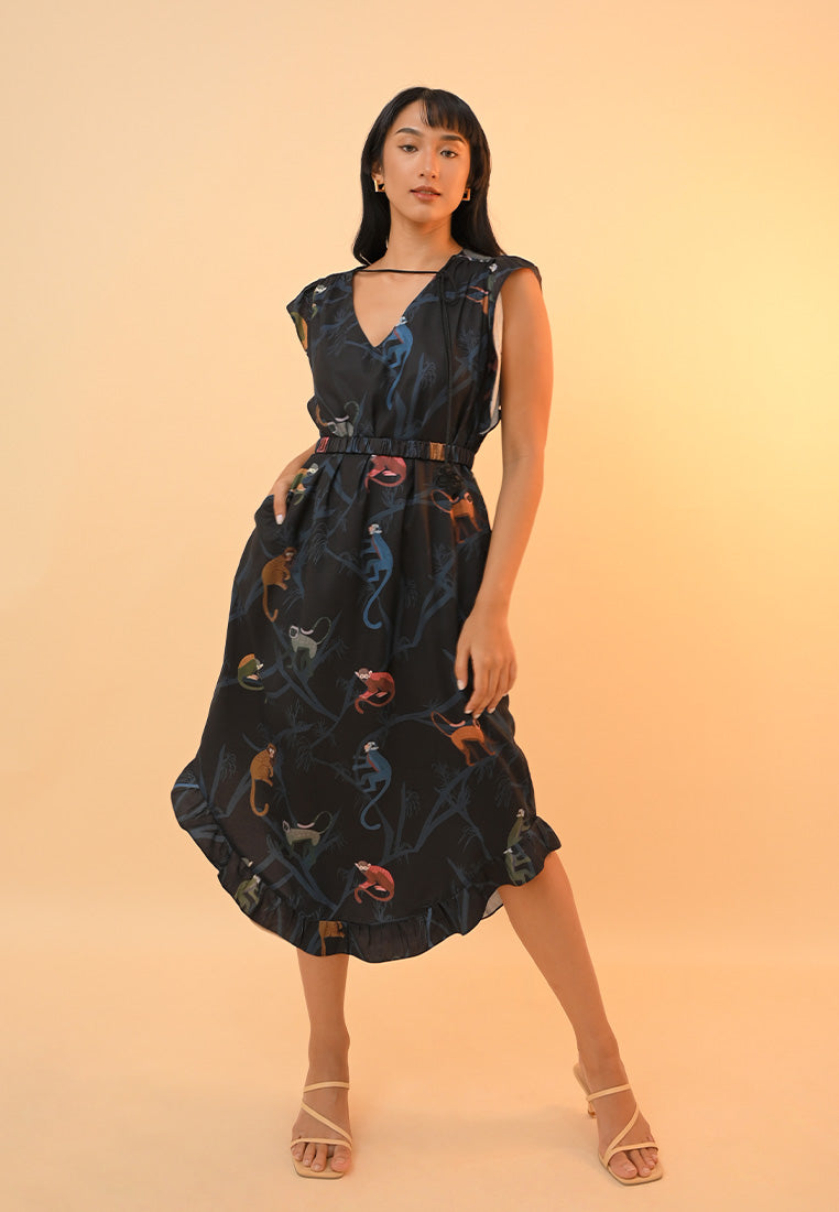 Monkey Short Sleeve Dress - Summer Dresses (Multi)