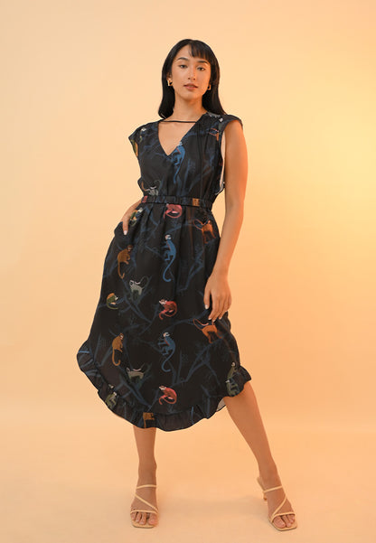 Monkey Short Sleeve Dress - Summer Dresses (Multi)